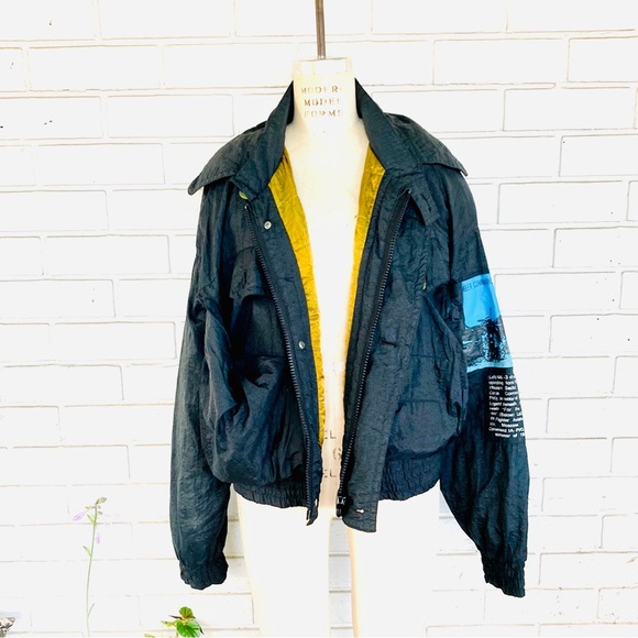 Vintage Carole Little Nylon Aviator Bomber Jacket M/ L - Picture 2 of 14